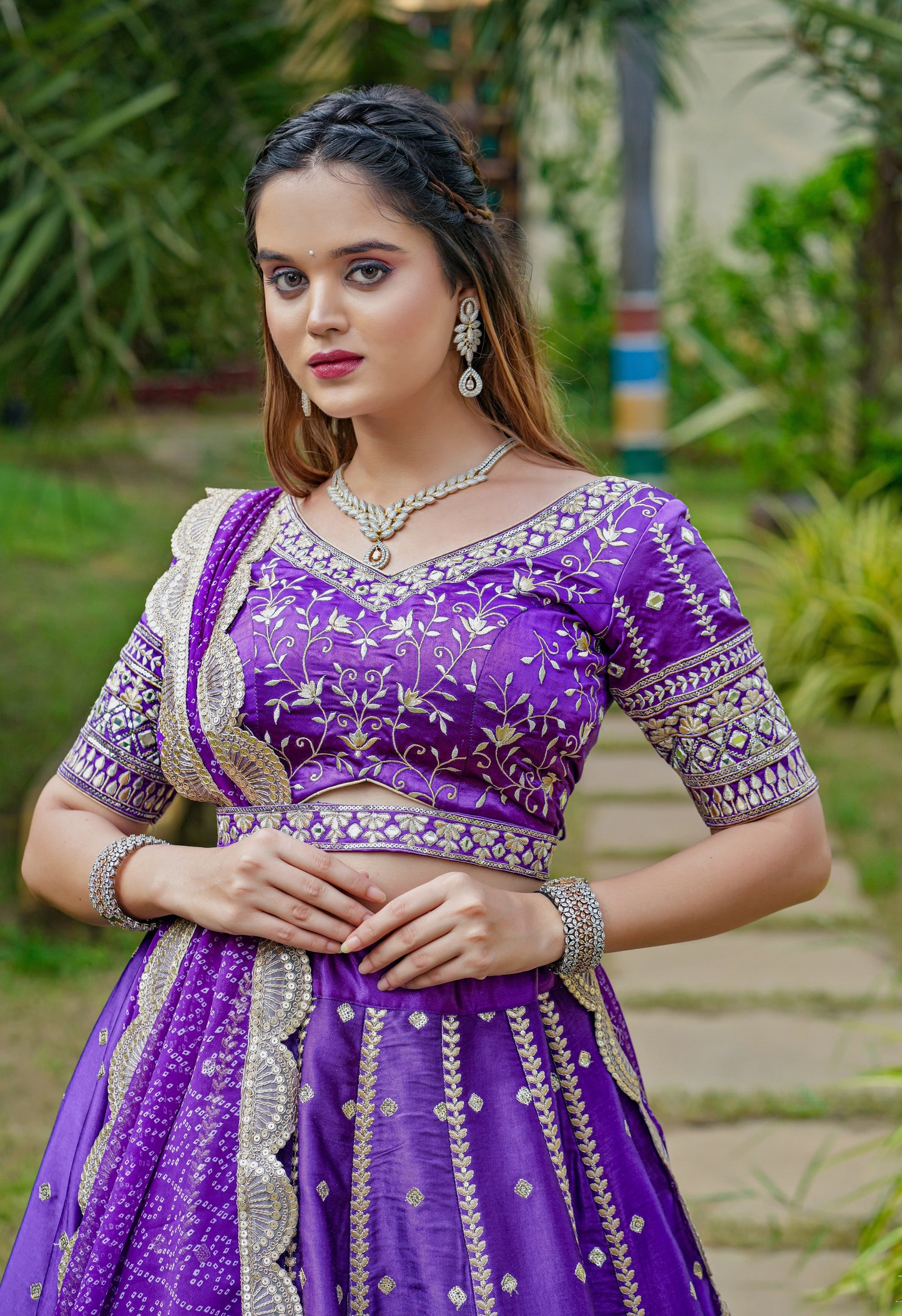 Purple Colour Embroidery With Sequence Work Lehenga Choli