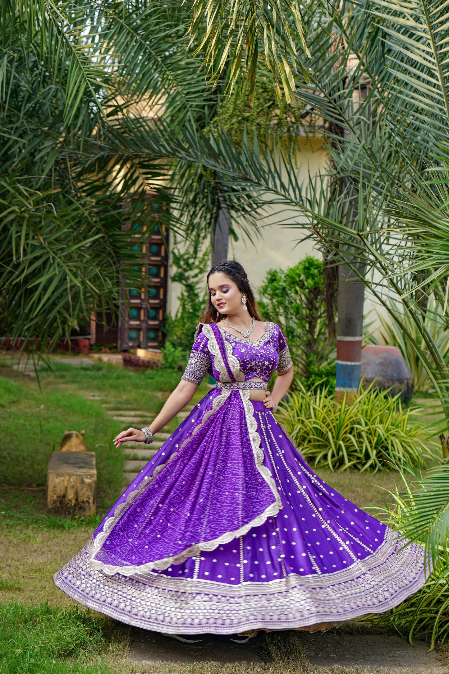 Purple Colour Embroidery With Sequence Work Lehenga Choli