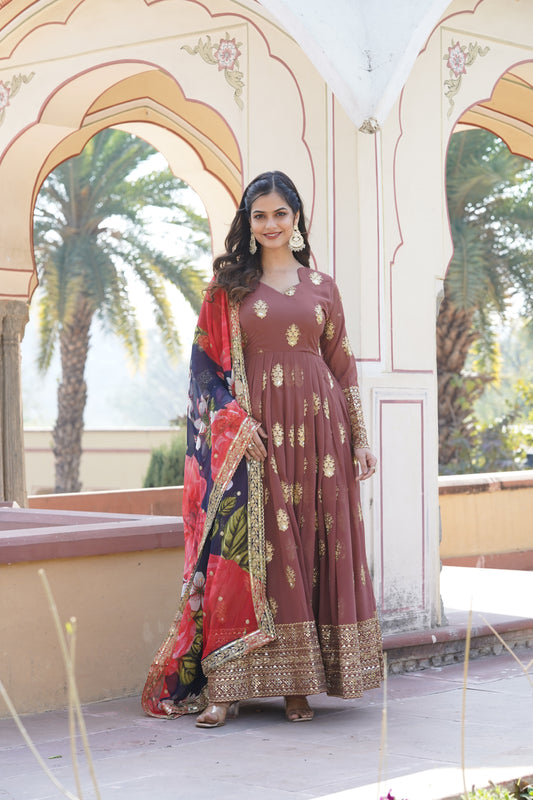 Radiant Rosewood Regal Gown Collection