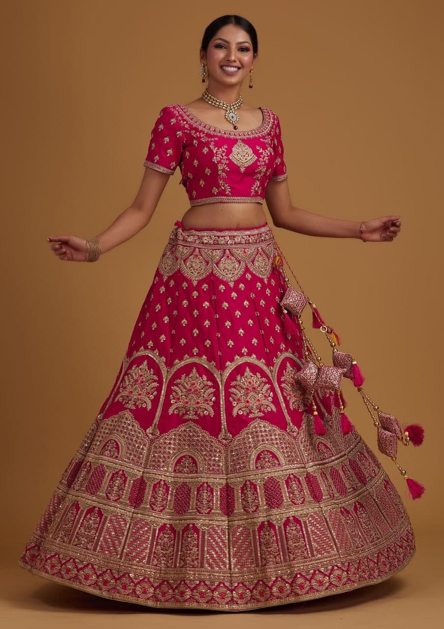 Letest Designer Malai Satin Embroidery Work Lehenga Choli.