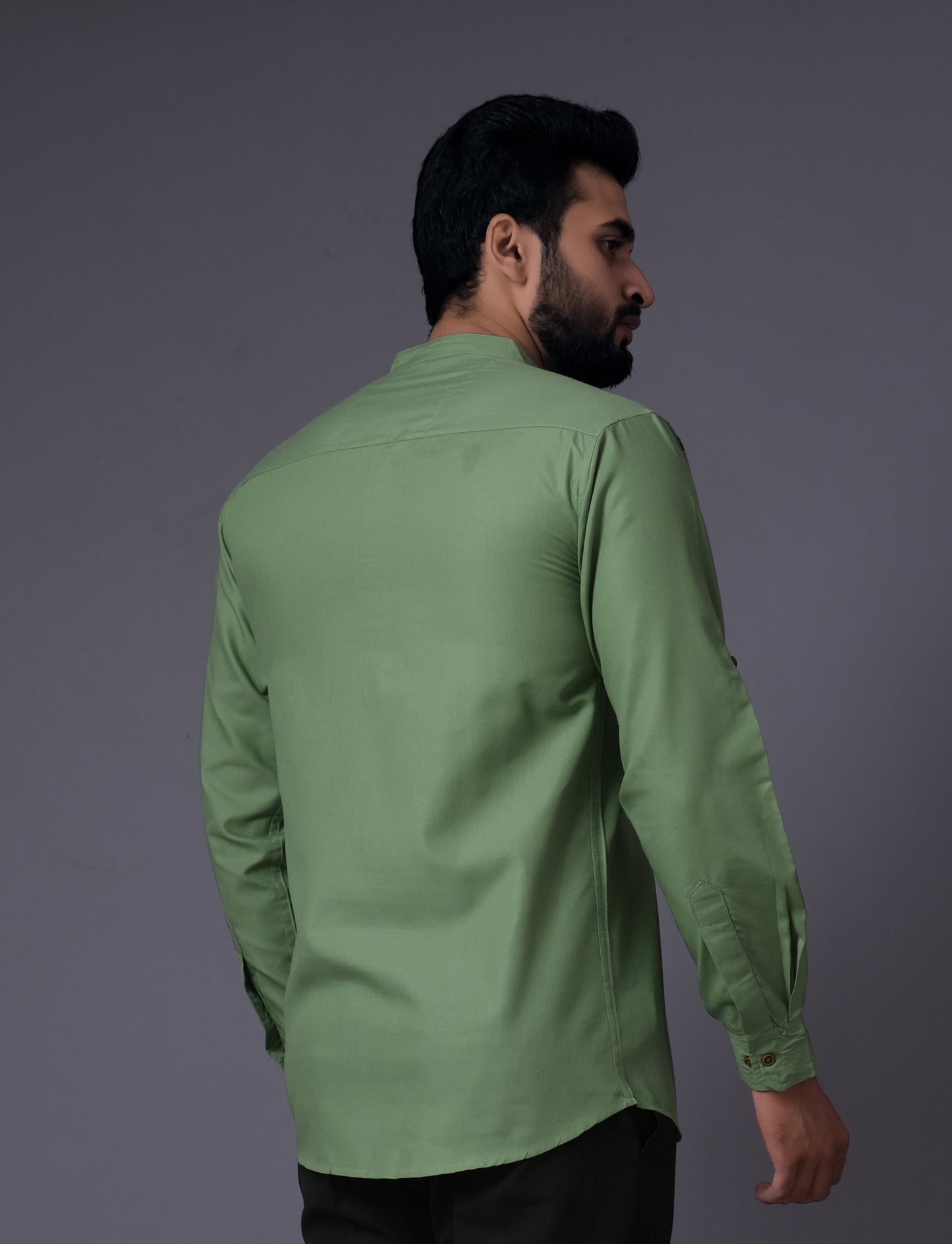 Men's Fancy Kurta Style Cotton shirt (Pista)