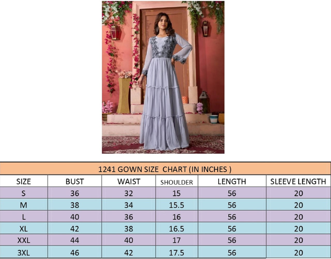 Women Sequence Embroidered  Georgette Gown Series