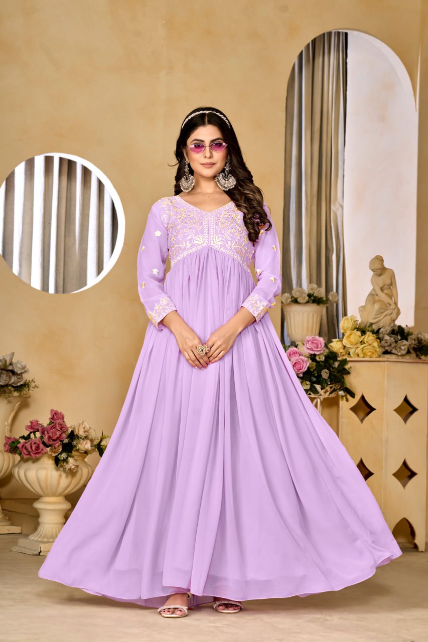 Women Sequence Embroidered  Georgette Gown Series