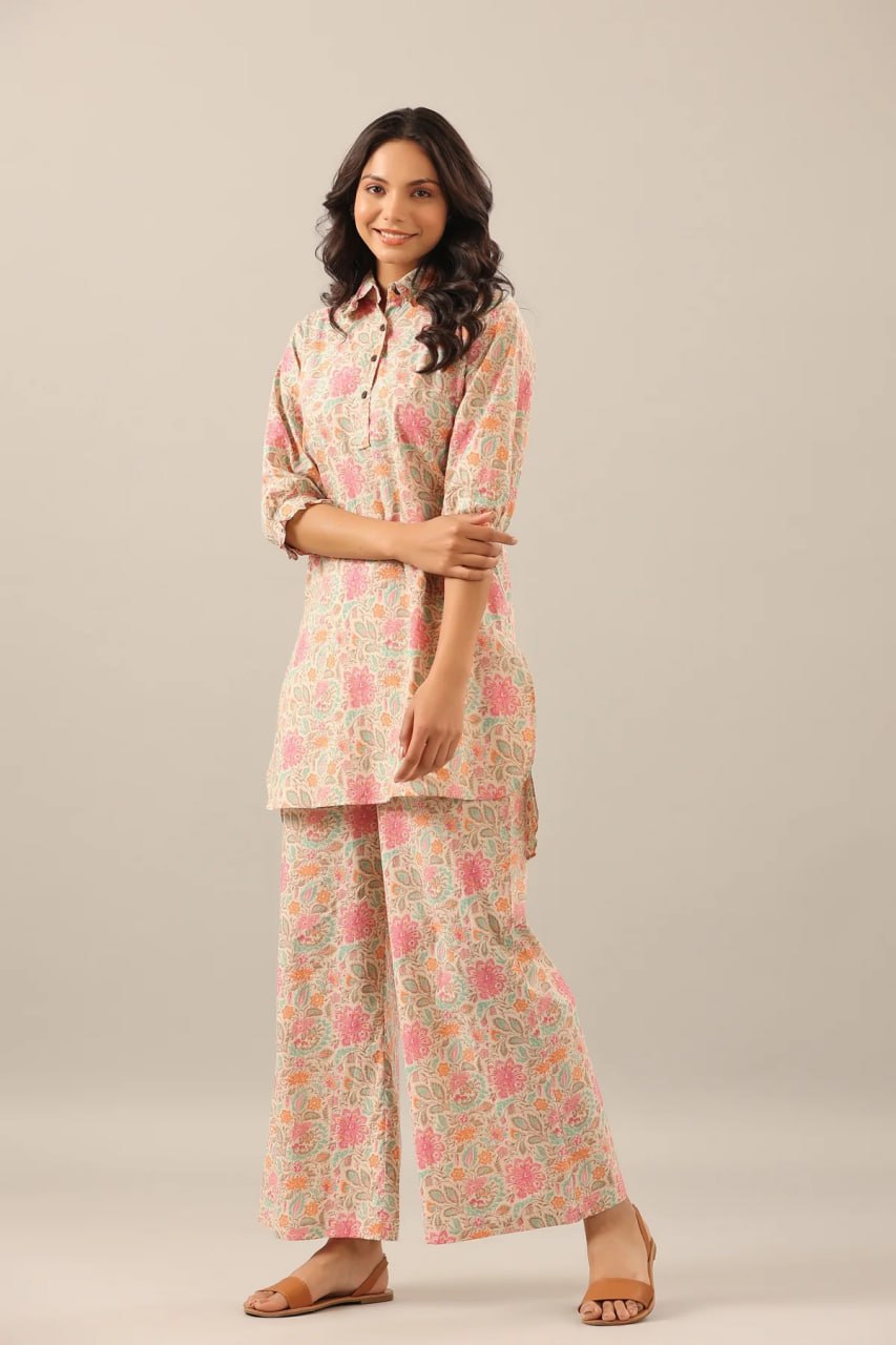 Modern Style Printed Top and Palazzo Co-ord Set