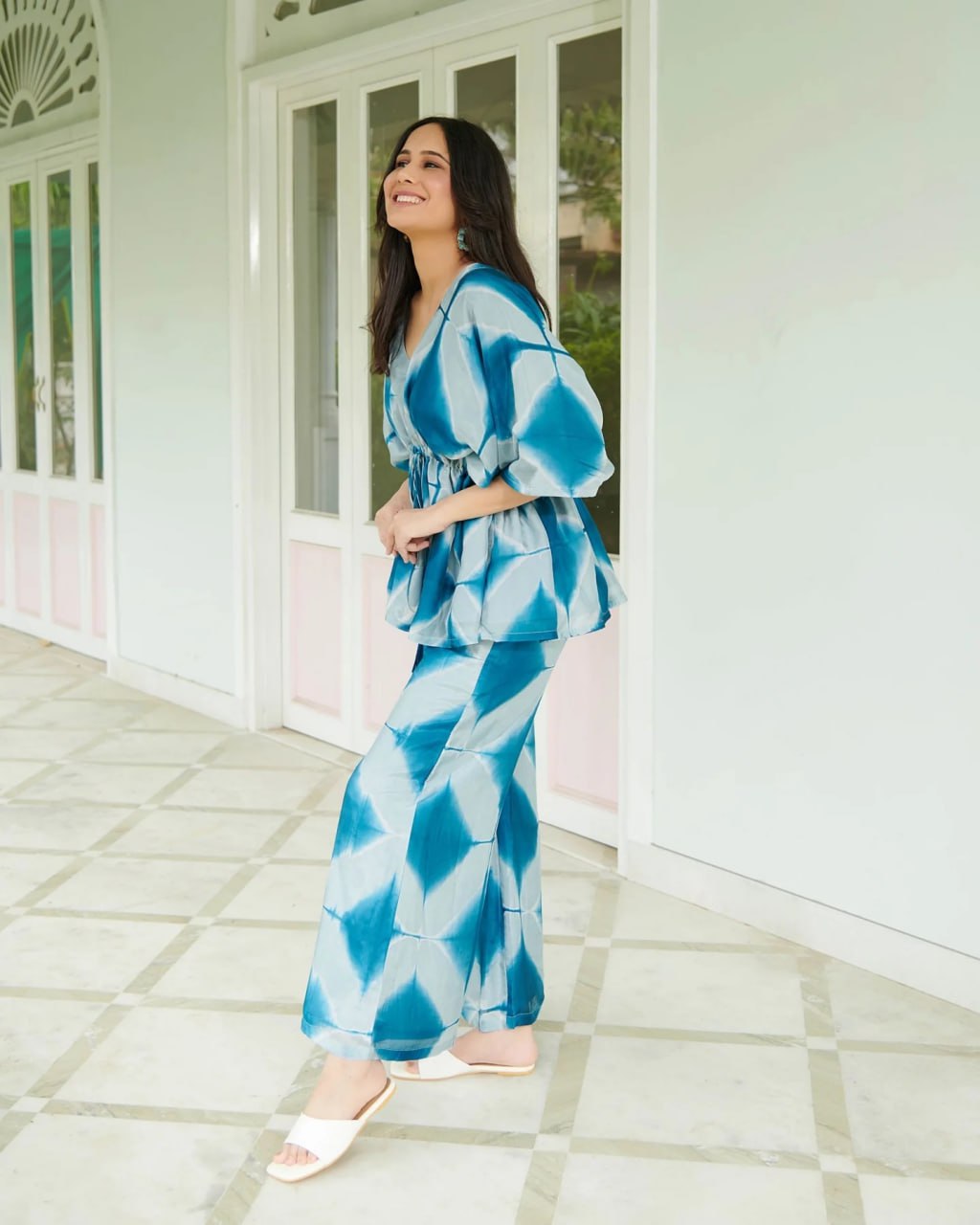 Printed Top and Palazzo Co-Ord Set