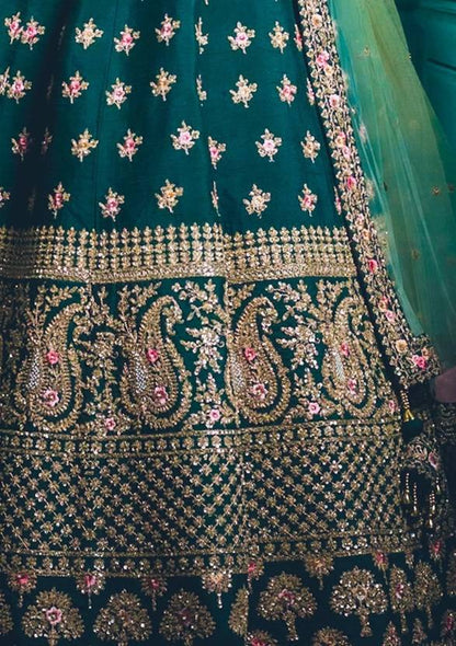 Satin Dreams: Designer Embroidered Lehenga