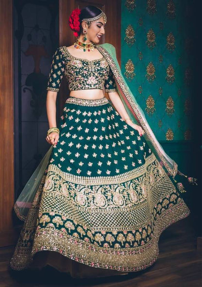 Satin Dreams: Designer Embroidered Lehenga